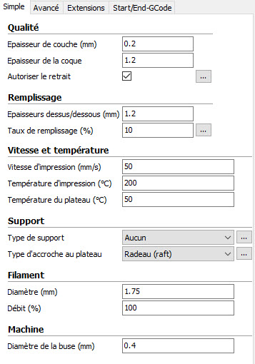 CURA - Qualité simple